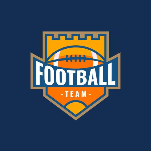 American Football Logo Castle Vector