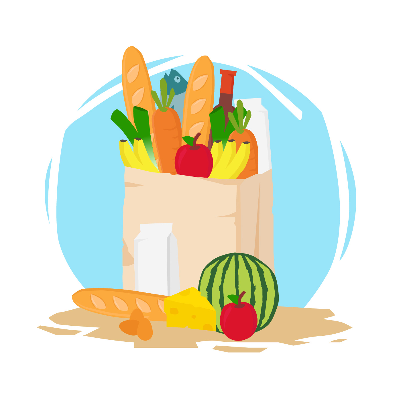 grocery-shopping-bag-vector-illustration-251695-vector-art-at-vecteezy