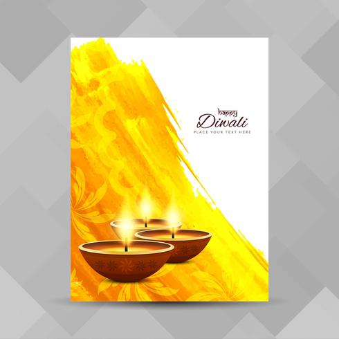 Diseño de folleto abstracto feliz Diwali festival vector