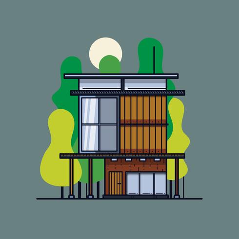 Modern Cabin in the Woods Vector