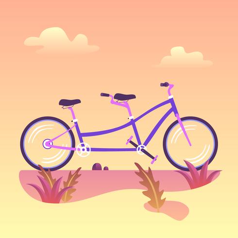 vector de bicicleta tándem