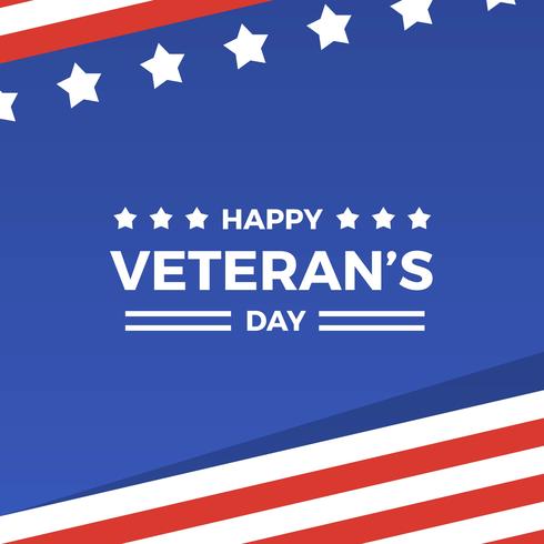 Flat Happy Veteran's Day Vector Illustration