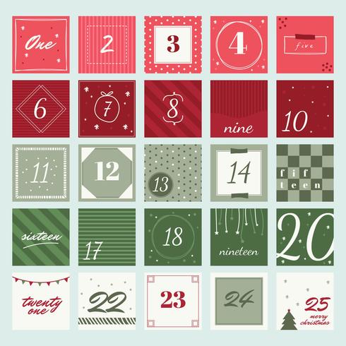 Calendario de Adviento Vector Imprimible