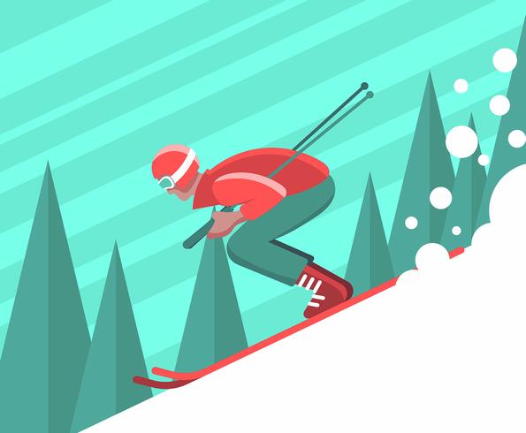 Skier Illustration vector