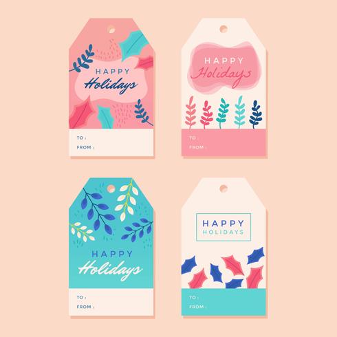 Holiday Gift Tag Vector