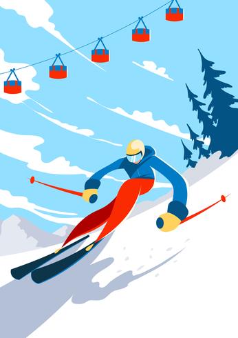 Skier Illustration vector