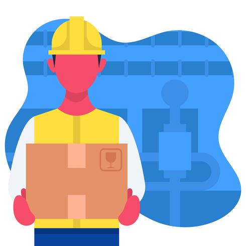 Factory Worker Illustration vector