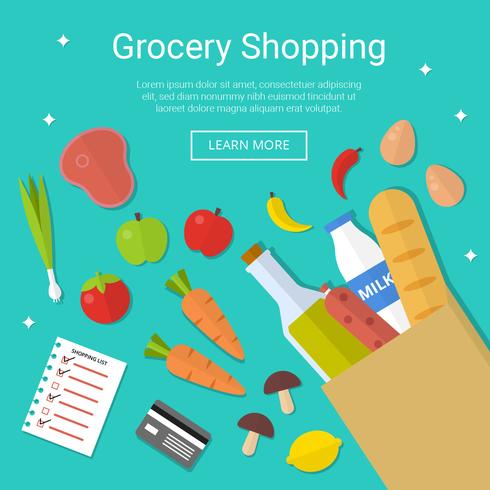 Grocery Shopping Vector