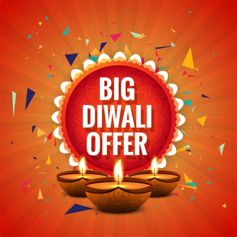 Diwali Festival Offer Big Sale Background Template Design vector