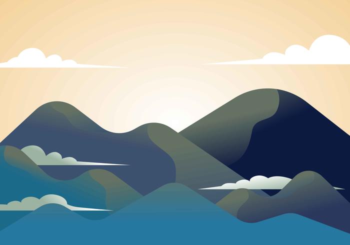 Paisaje de montaña en primera persona ilustración vectorial vector