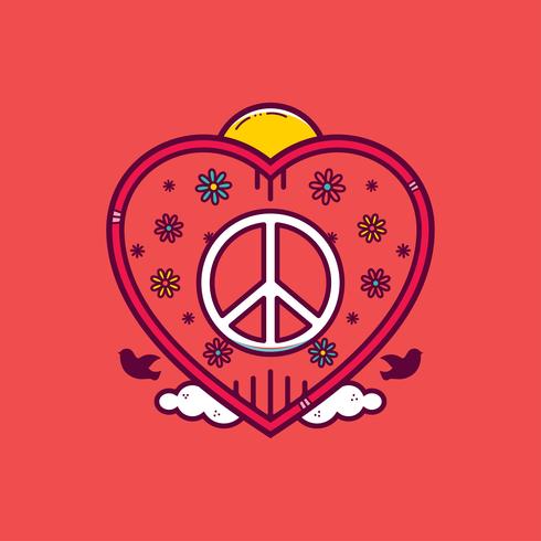 Vector de paz y amor