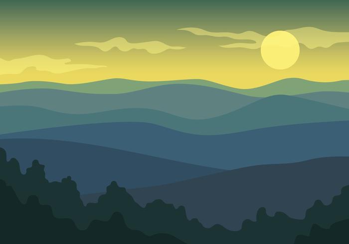 Vista del paisaje de montaña vector