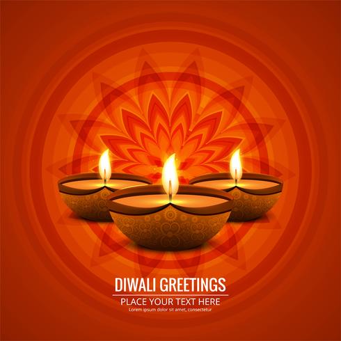 Beautiful greeting card for festival of diwali celebration vector