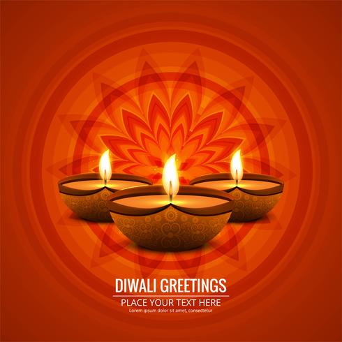 Beautiful greeting card for festival of diwali celebration vector