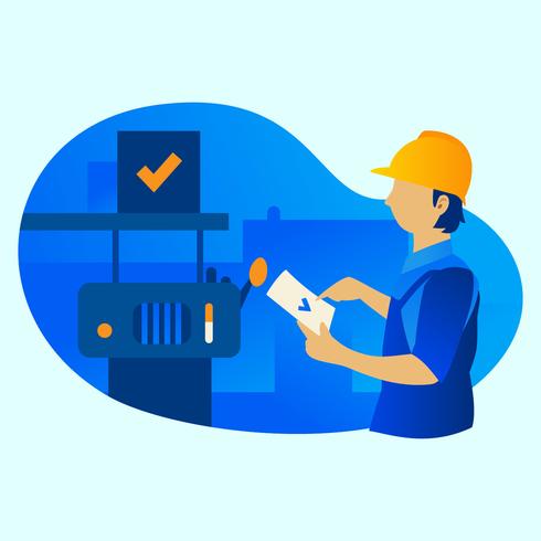 factory worker vector