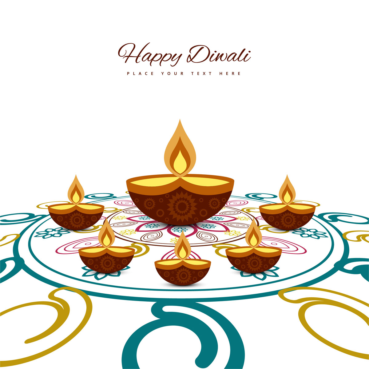 Happy Diwali Diya Oil Lamp Festival Background Illustration 251855