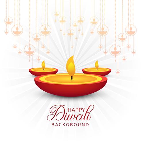 Beautiful greeting card for festival happy diwali background vec vector