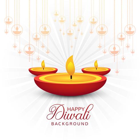 Hermosa tarjeta de felicitación para festival feliz diwali fondo vec vector