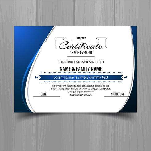 Beautiful certificate template design vector