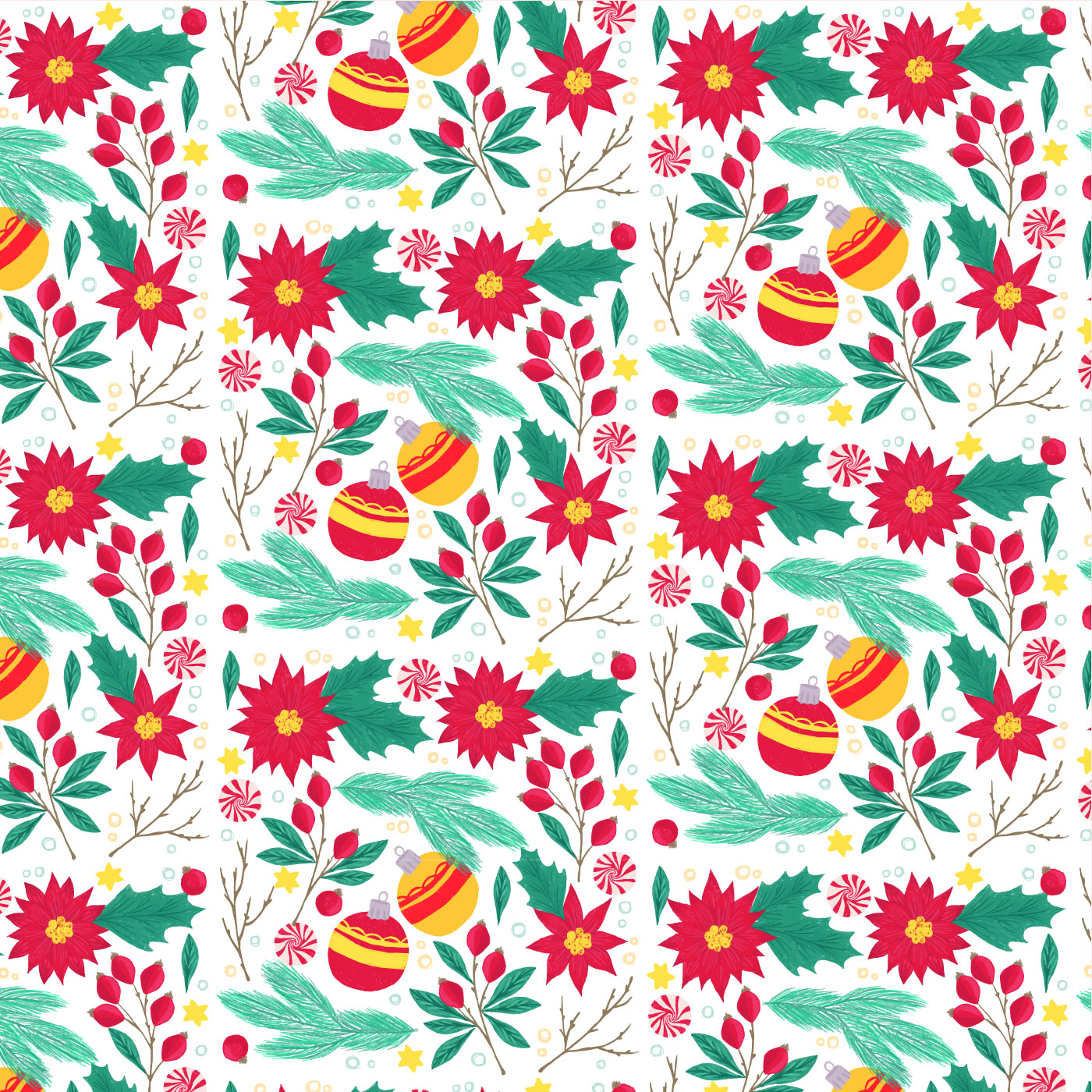 Download Vector Christmas Seamless Pattern - Download Free Vectors ...