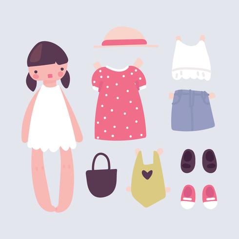 Colorful Doll For Dressing Up vector