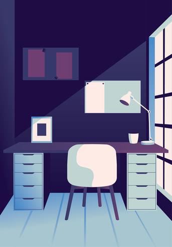 Diseño vectorial acogedor espacio de trabajo vector