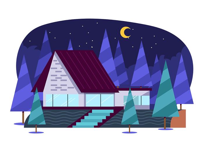 Modern Cabin in the Woods vector