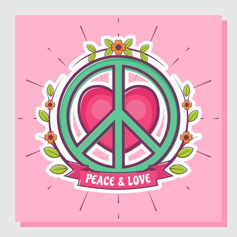 Peace and Love Vector Illustration