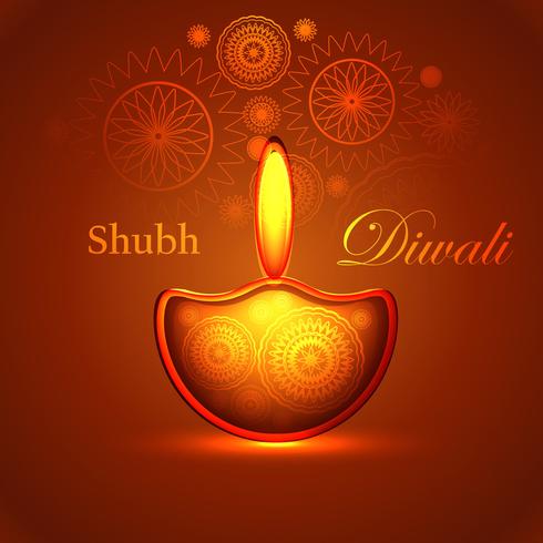 Happy diwali diya oil lamp festival background illustration vector