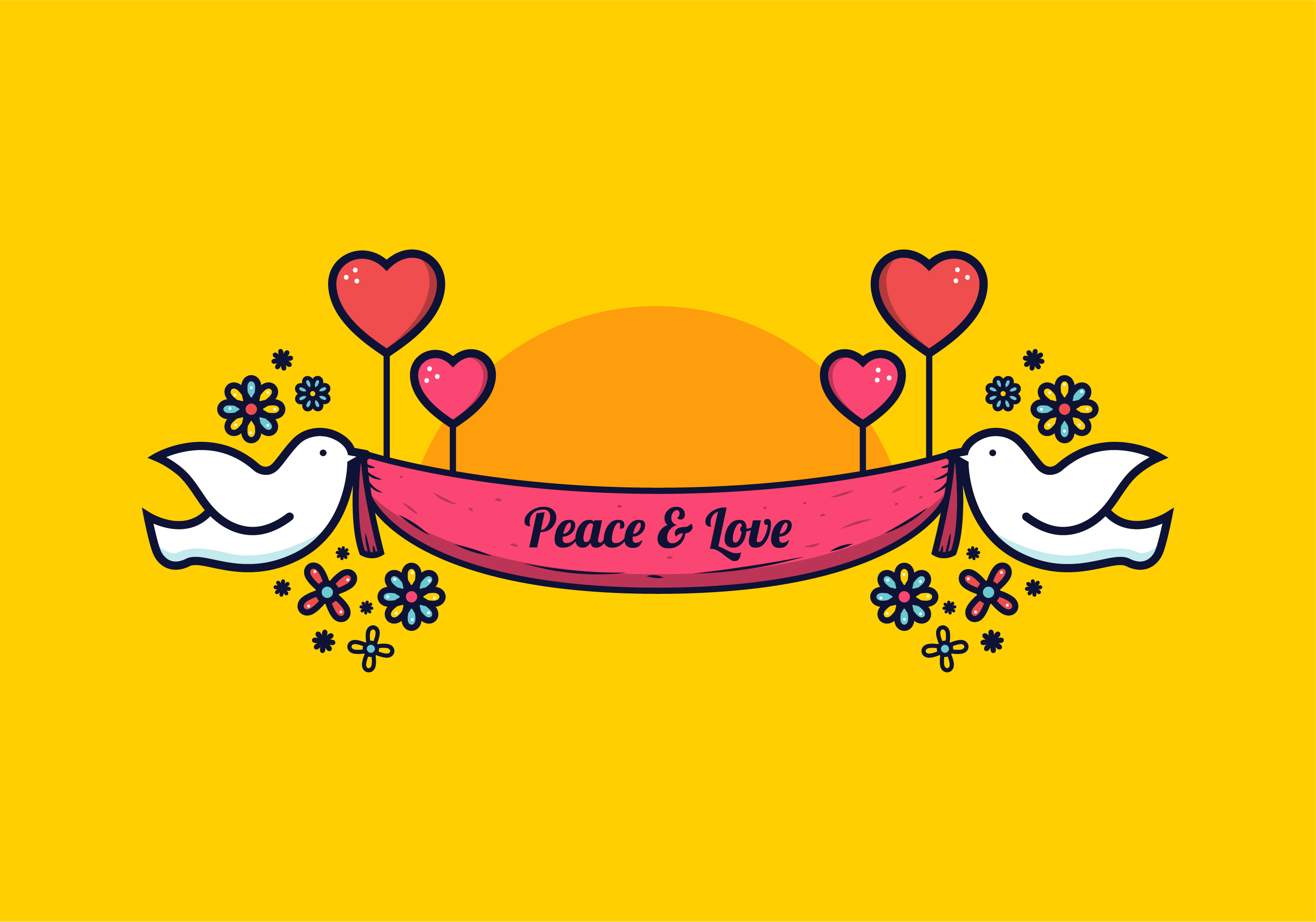 Download the Peace and Love Vector 252041