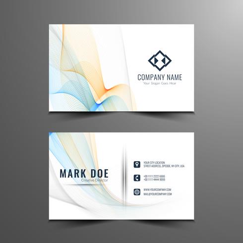 Modern wavy visiting card template vector