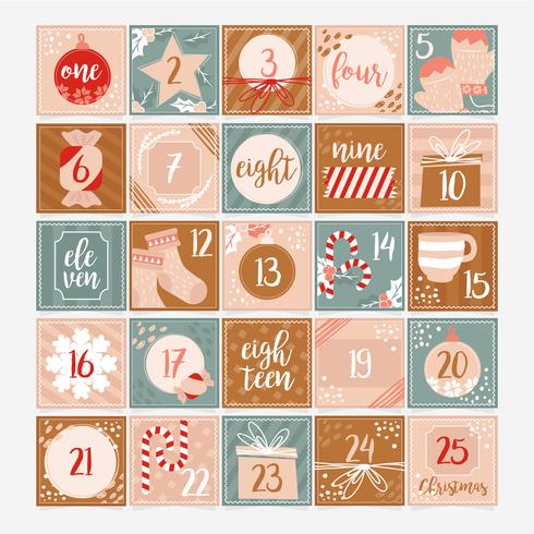 Vector Advent Calendar Template