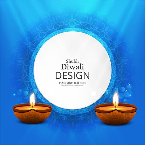 Happy diwali diya oil lamp festival background illustration vector