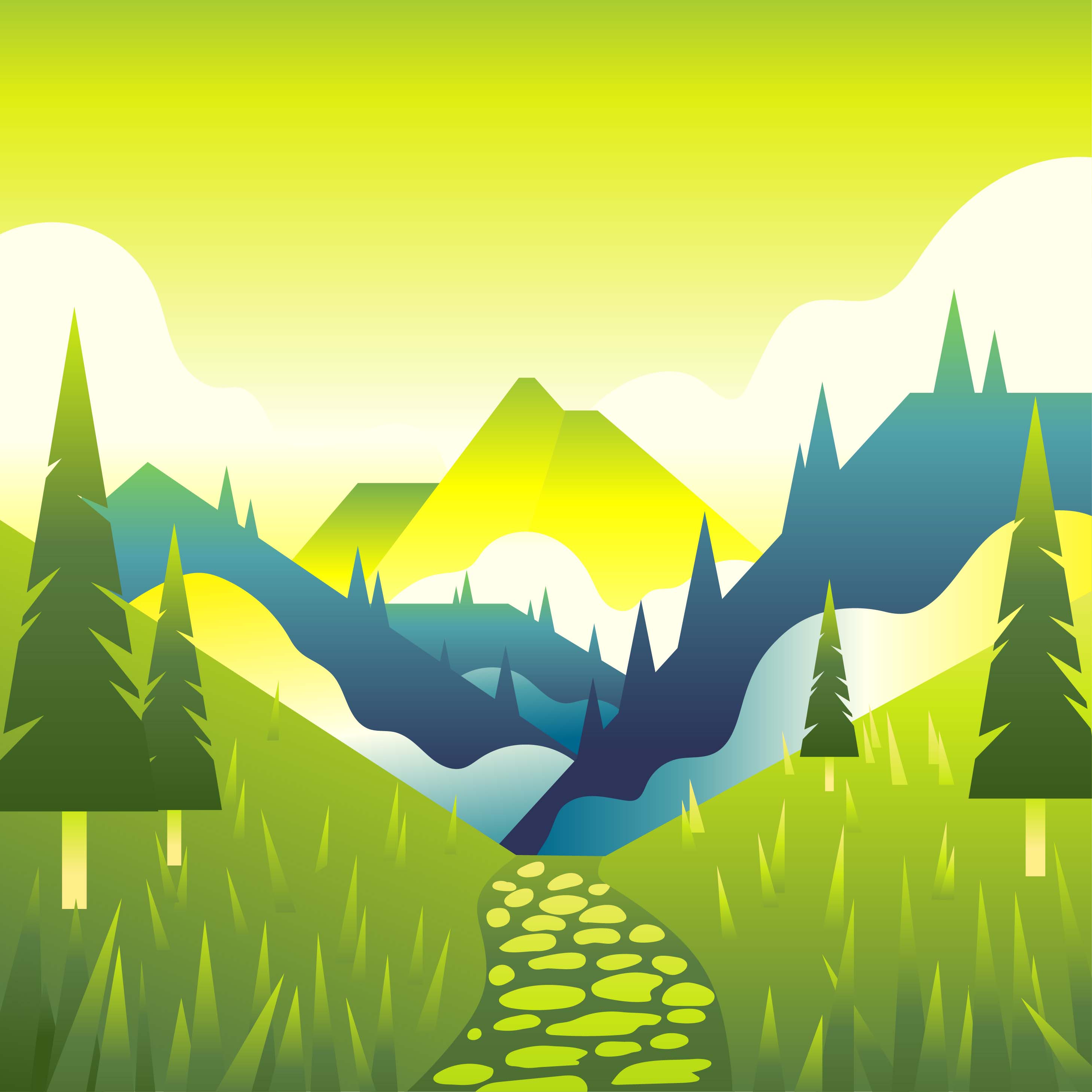 Download Mountain Path Landscape First Person View Vecto 252052 ...