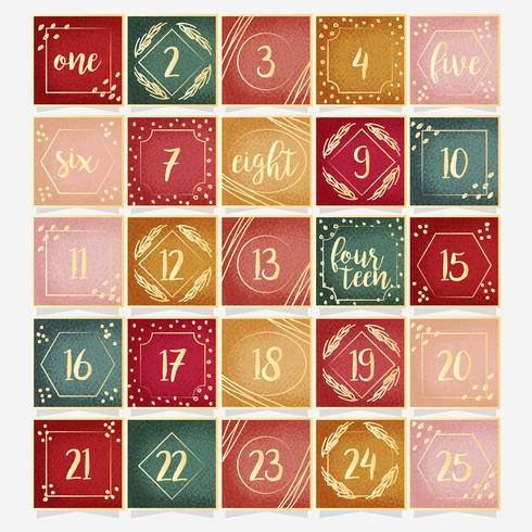 Vector Advent Calendar Template
