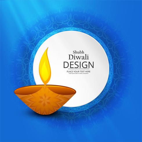 Happy diwali diya oil lamp festival background illustration vector