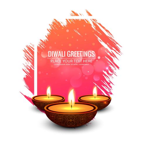 Hermosa tarjeta de felicitación para el festival de celebración de diwali vector