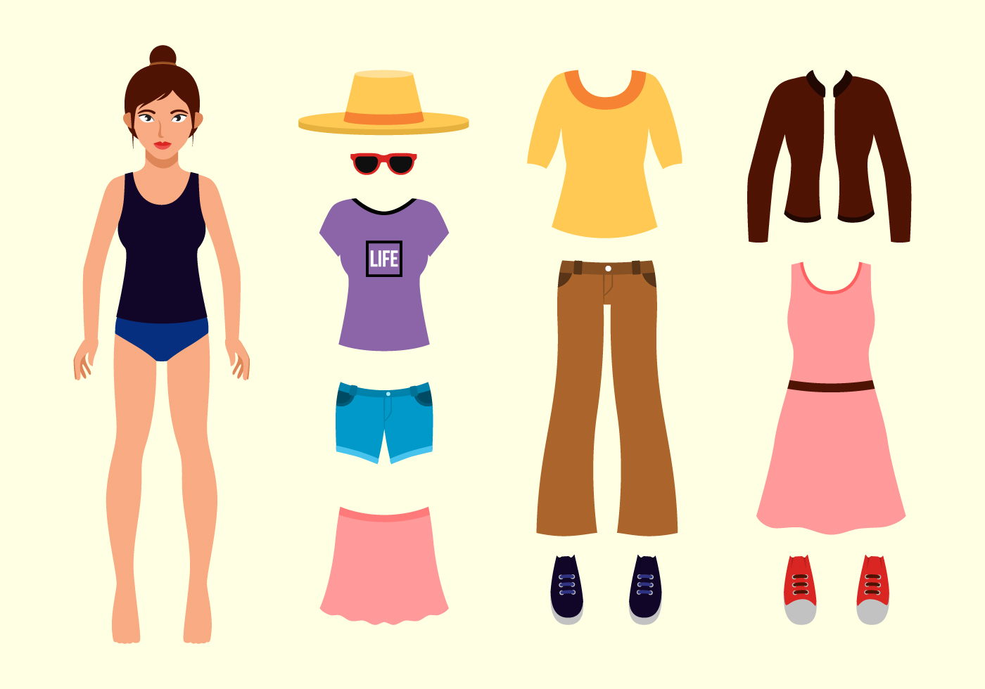 Premium Vector  Fashion play paper doll body