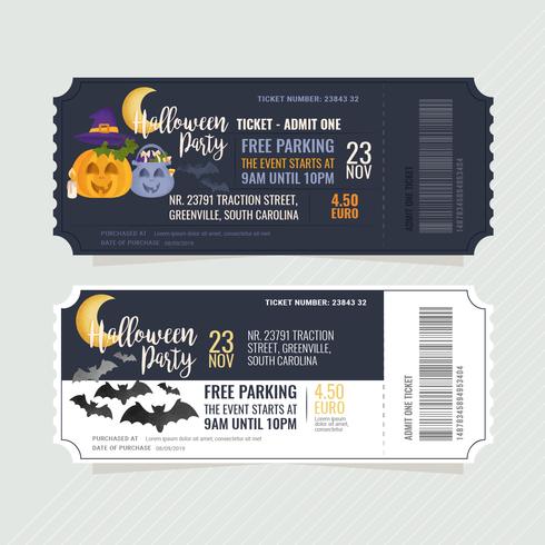 Vector Halloween Party Tickets