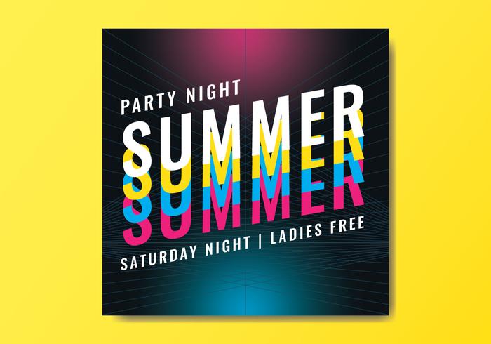 Summer Night Party Flyer vector