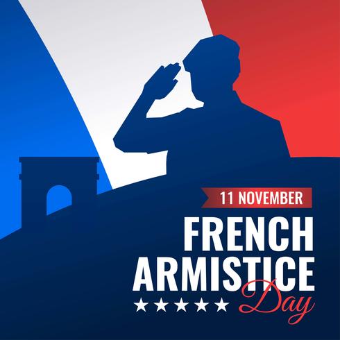 Día del armisticio francés Vector Banner