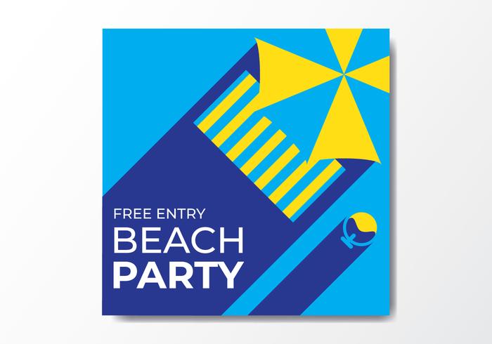 Plantilla de póster de fiesta en la playa vector