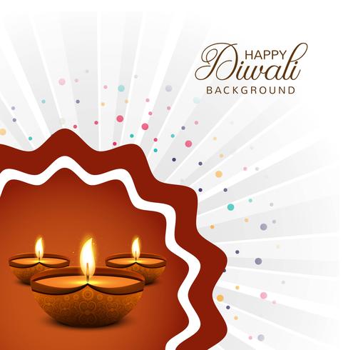 Hermosa feliz diwali diya lámpara de aceite festival decorativo backgro vector