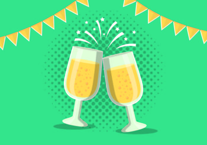 Champagne toast Illustration vector