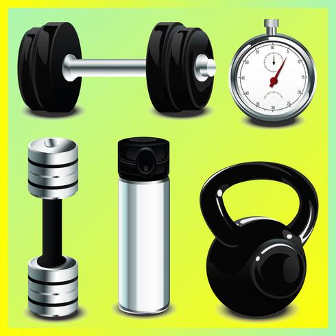 Realistic Gym Tools vector