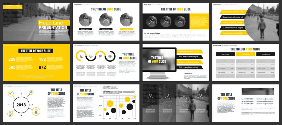 Presentación de negocios diapositivas plantillas de elementos infográficos. Puede ser utilizado para la presentación, folleto y folleto, folleto, informe corporativo, marketing, publicidad, informe anual, banner, folleto. vector