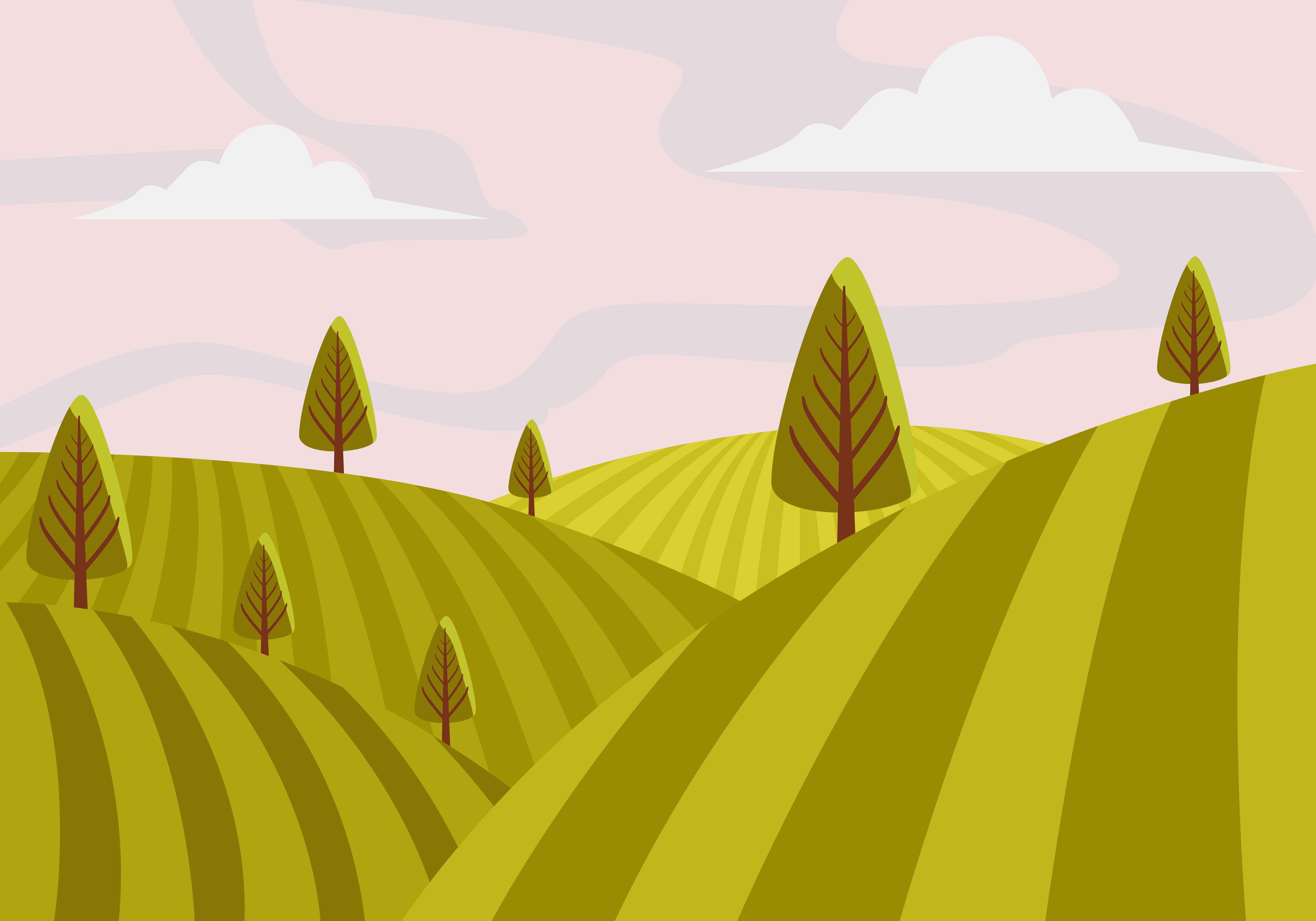 Vineyard Scenery First Person Vector  Illustration  252642 