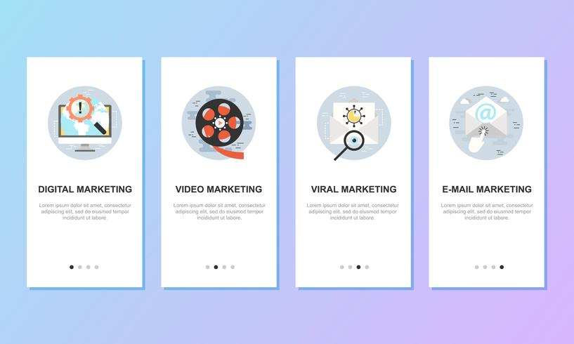 Onboarding screens for mobile app templates concept vector