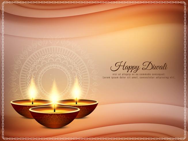 Fondo de saludo religioso abstracto feliz Diwali vector