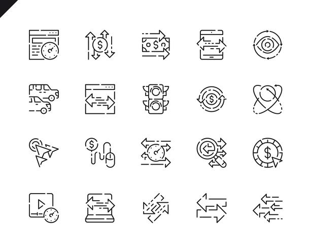 Simple Set Traffic Line Icons for Website and Mobile Apps. vector